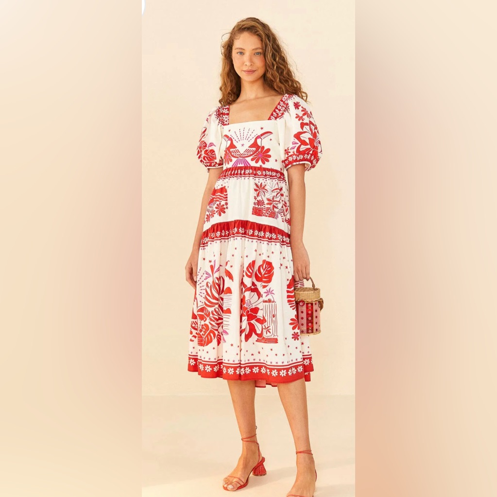 Brand New Farm Rio Xs Dress Midi